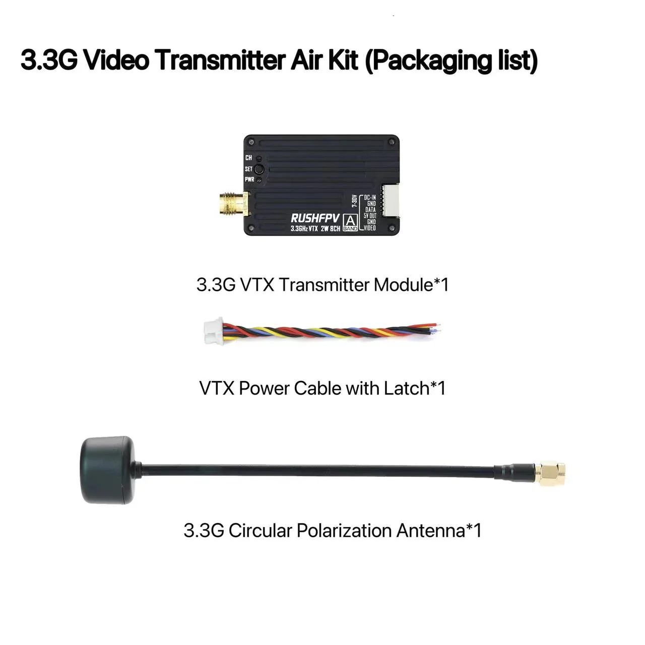 RUSHFPV 3.3G 2W VTX Transmitte - Fpv Drone Antenna ulasan dan harga