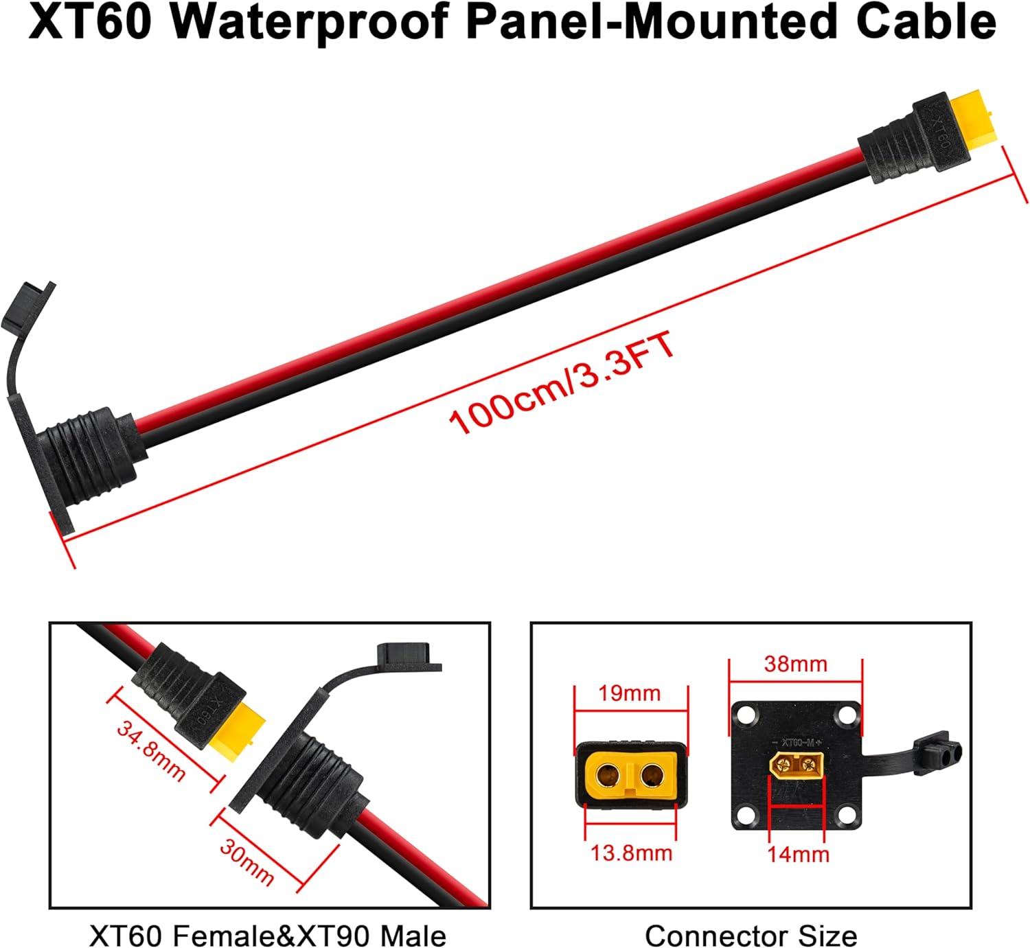 JMUYTOP 3FT 12AWG XT60 Panel M - Fpv Drone Charger ulasan dan harga